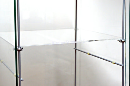 Display Stands Set of 4 Extra Acrylic Shelves with Brackets to Fit I kea De tolf Cabinet (DSA/IK-x4FBA)