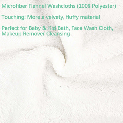 PHOGARY 6 Pack Microfiber Flannel Face Cloths Face Body Wash Cloth, Super Absorbent & Soft Facial Mitts, Reusable Makeup Remover Wash Gloves