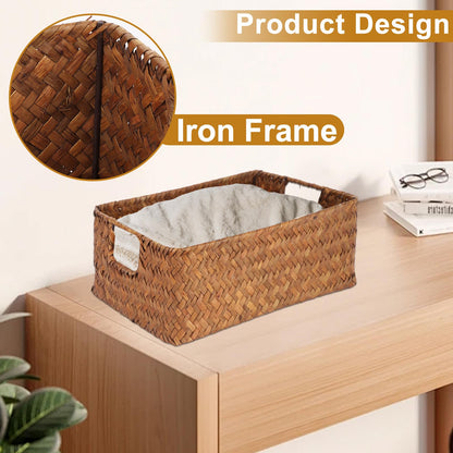 ZOFUN 2 Pcs Woven Baskets 34 x 23 x 11 cm