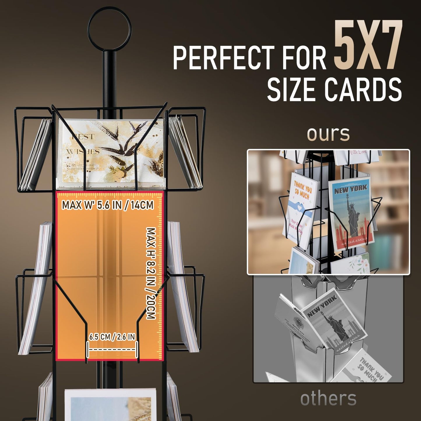 ANBOXIT Greeting Card Display Stand Rotating Rack Holder
