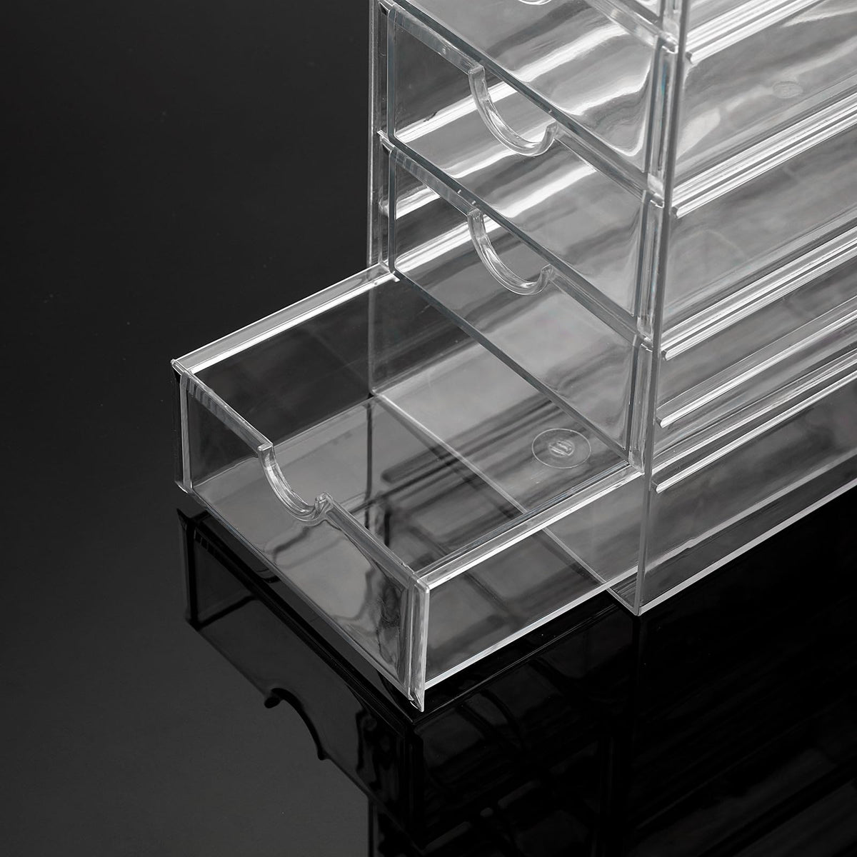 SUMTree Clear Hair Accessory Organizer Box with 6 Drawers, 25*17.5*10.4cm