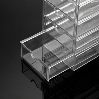 SUMTree Clear Hair Accessory Organizer Box with 6 Drawers, 25*17.5*10.4cm