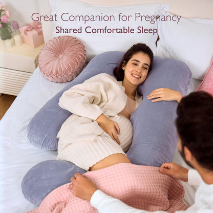 momcozy Pregnancy Pillows for Sleeping, U Shaped Full Body Maternity Pillow with Removable Cover - Support for Back, Legs, Belly, HIPS for Pregnant