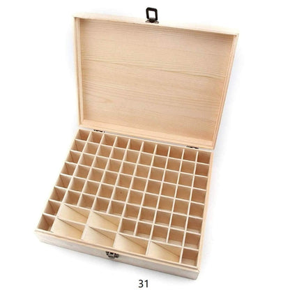 RoseFlower Wooden Essential Oil Storage Box Home Fragrance Carrier Case, Holds 74 Bottle (Fits 5-20ml)