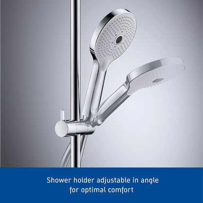 Duravit Universal Shower Rail, Shower Rail Slider with Height Adjustable Hand Shower Holder, Shower Riser Rail (900 mm), Black Matt