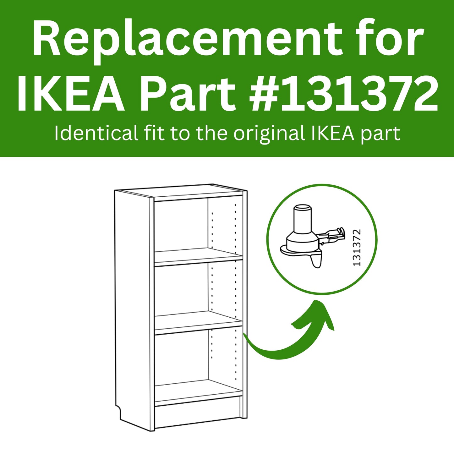 Spare Hardware Parts Billy Bookshelf Pins (Compatible with IKEA Part #131372) (Pack of 8)