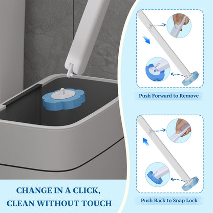 Disposable Toilet Brush 2 Pack with 48 Refill Heads