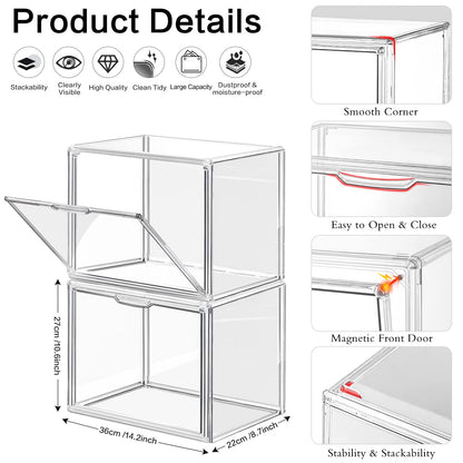 LINYAPRY 5 Packs Clear Plastic Handbag Storage Organizer for Closet, Acrylic Display Box for Handbag, Stackable Storage Boxes Bag Organizer with