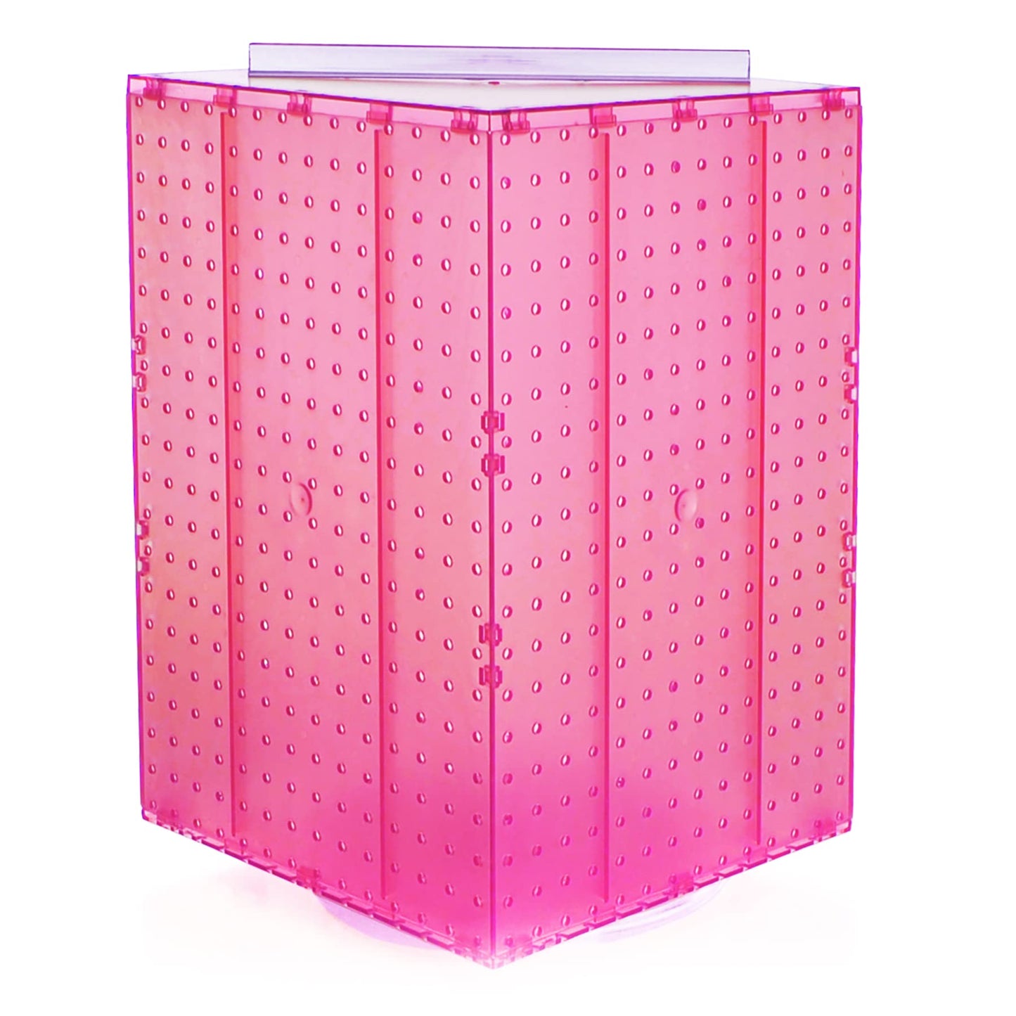 Azar Displays 701414-PNK Rotating Display Stand - 4-Sided Display Racks Peg Display Carousel (14” W x 14” D x 20” H)