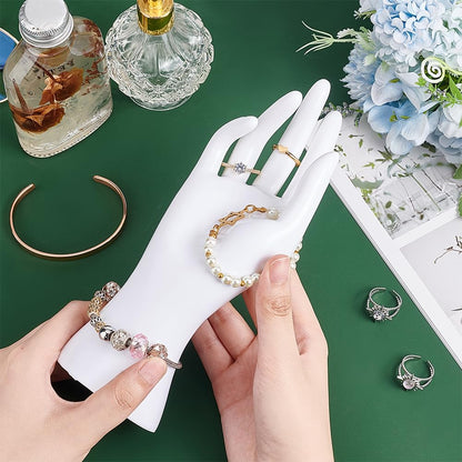 PH PandaHall Female Mannequin Hand Display, Ring Display Holder Stands White Glove Display Rack Bracelet Holder for Ring Bracelet Watch Jewellery