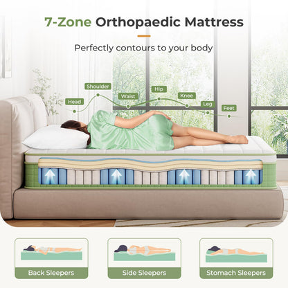 Vesgantti 4FT6 Double Mattress 135x190cm Hybrid Medium Firm Mattress