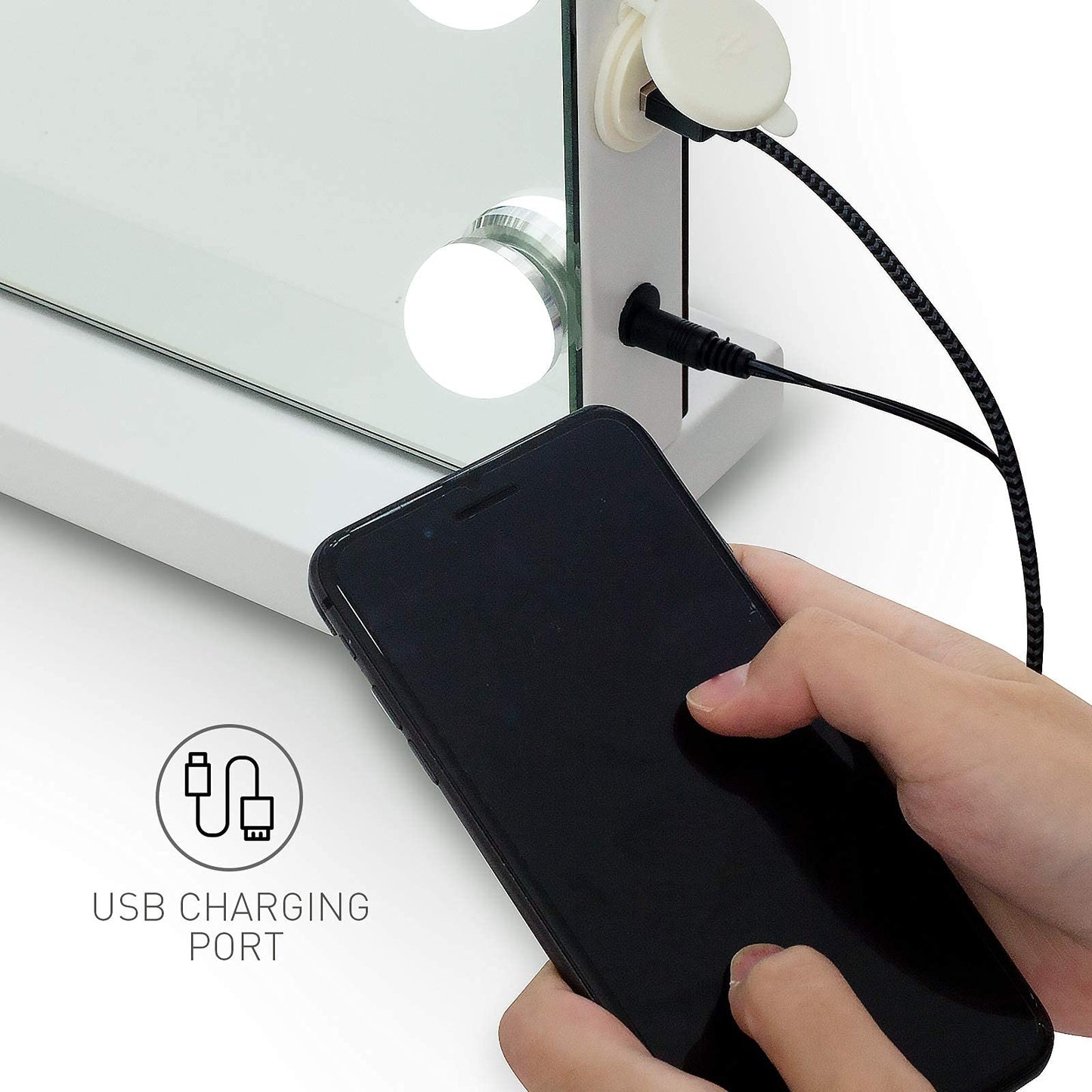 YOURLITE Hollywood Vanity Mirror with Lights, 5845cm Lighted Makeup Mirror with 15 Dimmable Led Bulbs, 3 Lighting Modes, Touch Screen Control,