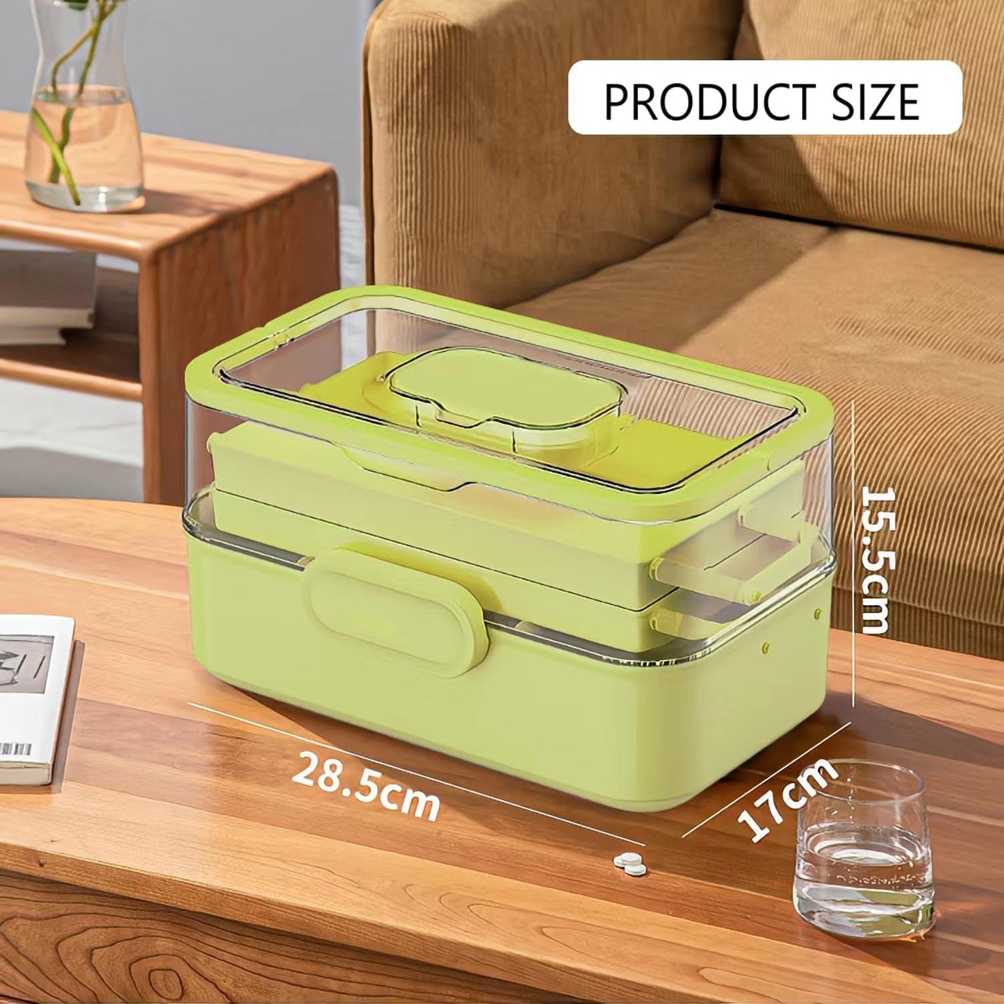 Sevitini Medicine storage, Medication Storage Box, 3 Layer Multi Grid Medicine Box, Large capacity, Medicine Container Box portable