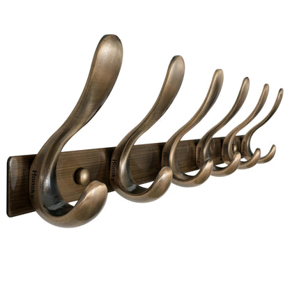 HONSKY Coat Rack Wall Mounted,44 cm Coat Hook Wall Mounted,6 Hooks Heavy Duty Wall Coat Hook for Hanging Clothes,Coat,Hat,Jacket,Antique Bronze