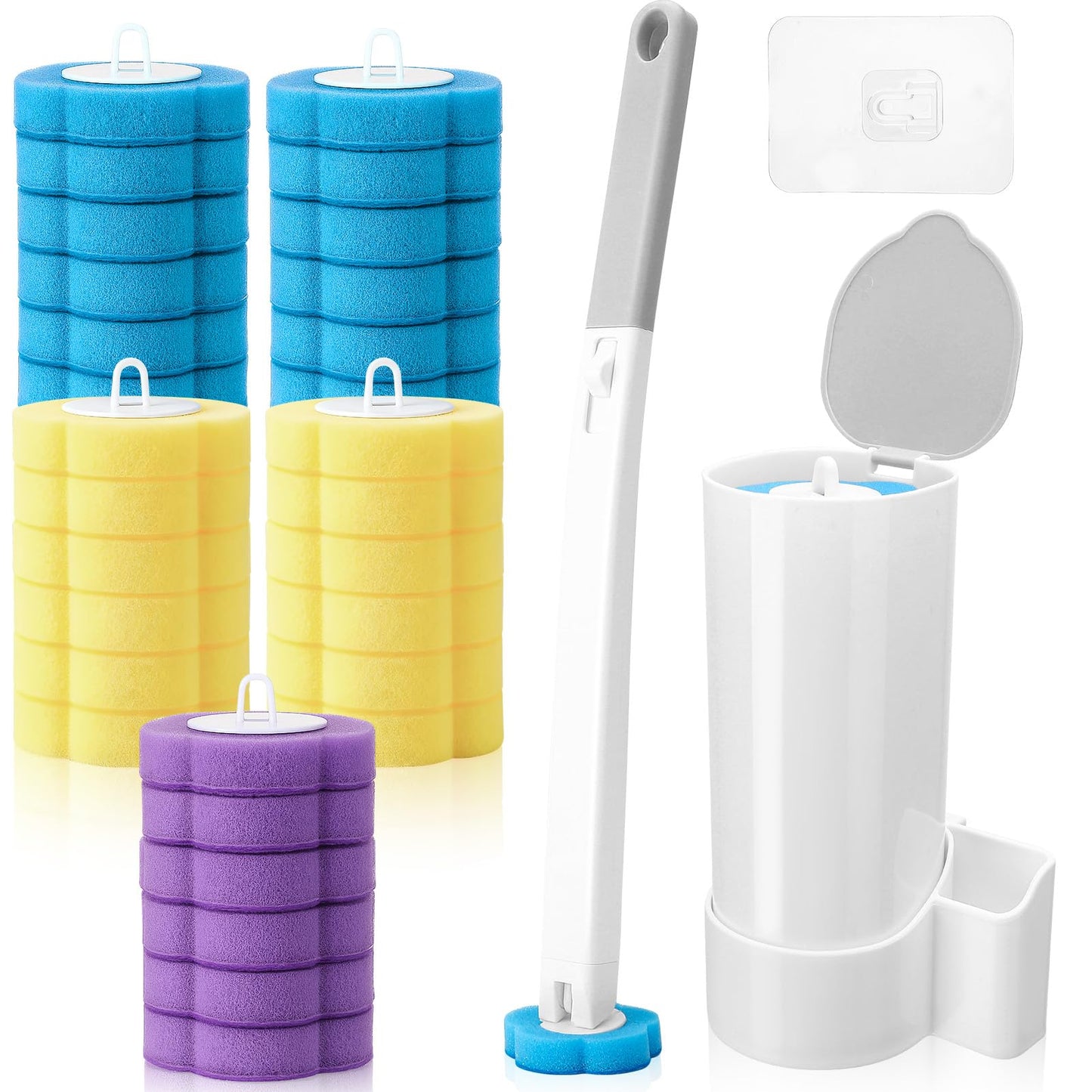 Zuimei 32Pcs Disposable Toilet Brush Cleaning System Toilet Cleaner Brush