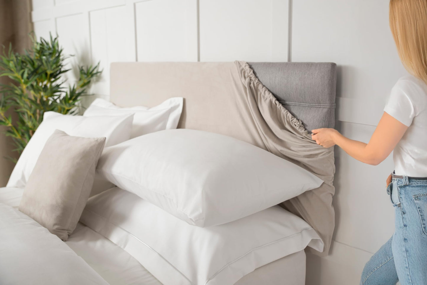 Belledorm Headboard Wrap (Linen, King (U.K. Standard))
