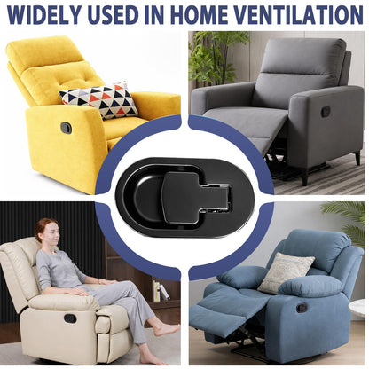 Relax Armchair and Sofa Lever, Solid Aluminium Metal Handle Black without Poweka Cable (2 Pieces)