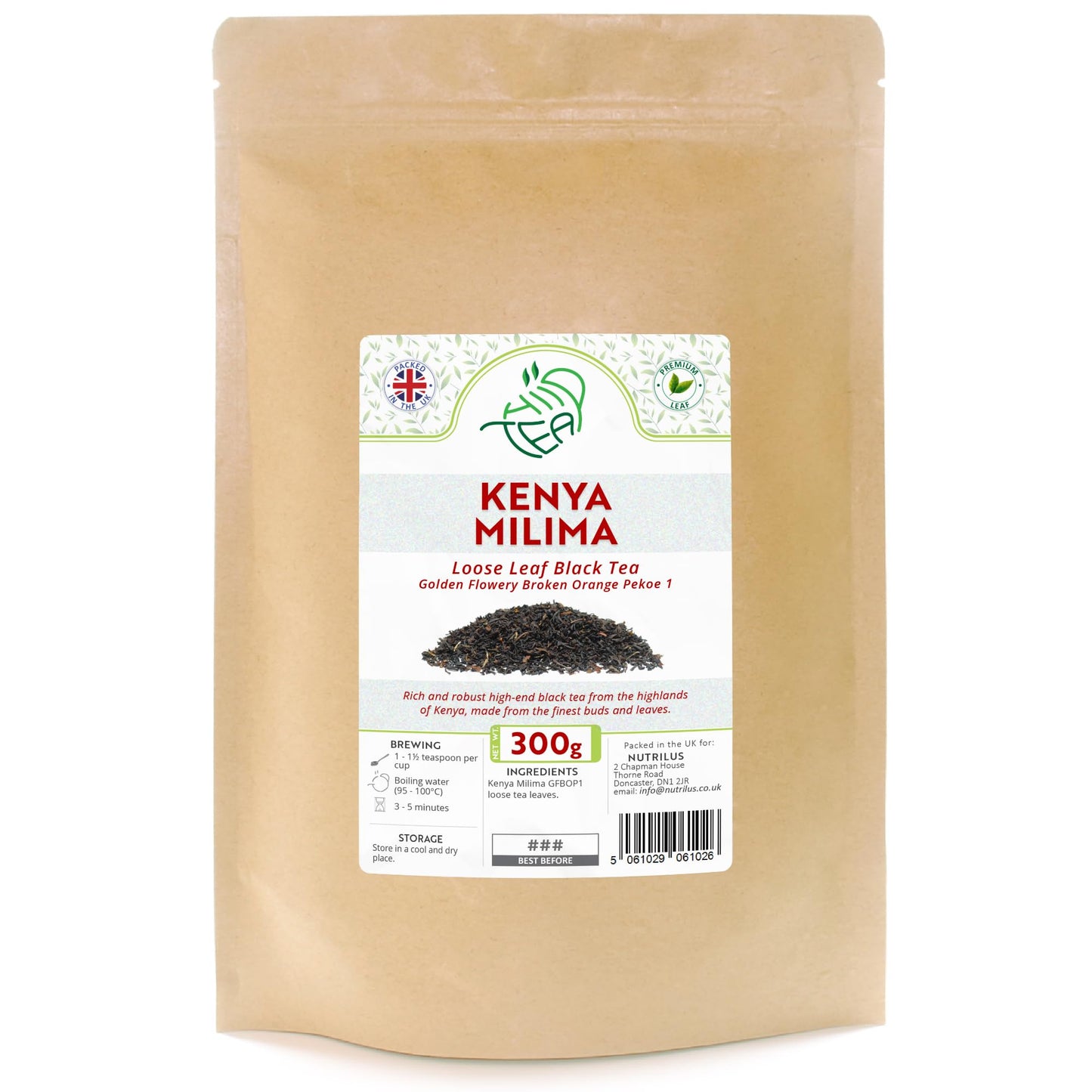 Kenya Milima GFBOP1 Loose Leaf Black Tea ? Premium African Highlands Tea ? Rich and Robust (300g)