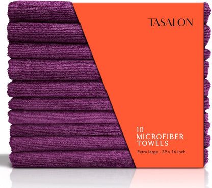 TASALON Microfiber Hair Towel for Salon, 10 Piece Towel Set