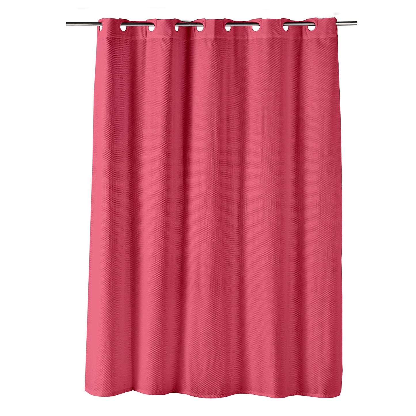 Douceur d'Int?rieur, 180 x 200 cm Raspberry Microfibre Embossed Plain Dotty Shower Curtain with Eyelet