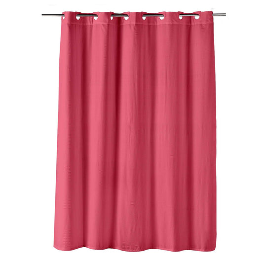 Douceur d'Int?rieur, 180 x 200 cm Raspberry Microfibre Embossed Plain Dotty Shower Curtain with Eyelet