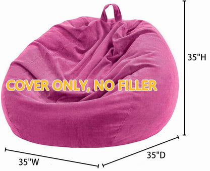 Nobildonna 3 ft Bean Bag Chair Cover (No Filler) for Adults and Kids 300L Extra Large Stuffed Animal Storage Bean Bag Washable Soft Premium Corduroy