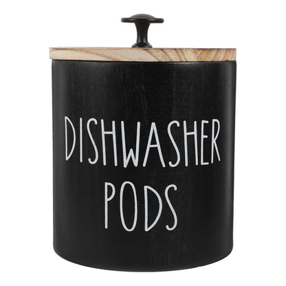 Zerodeko Round Dishwasher Pod Holder with Lid Laundry Storage Container Lidded Storage Box for Dishwasher Tablets Laundry and Small Beads Kitchen