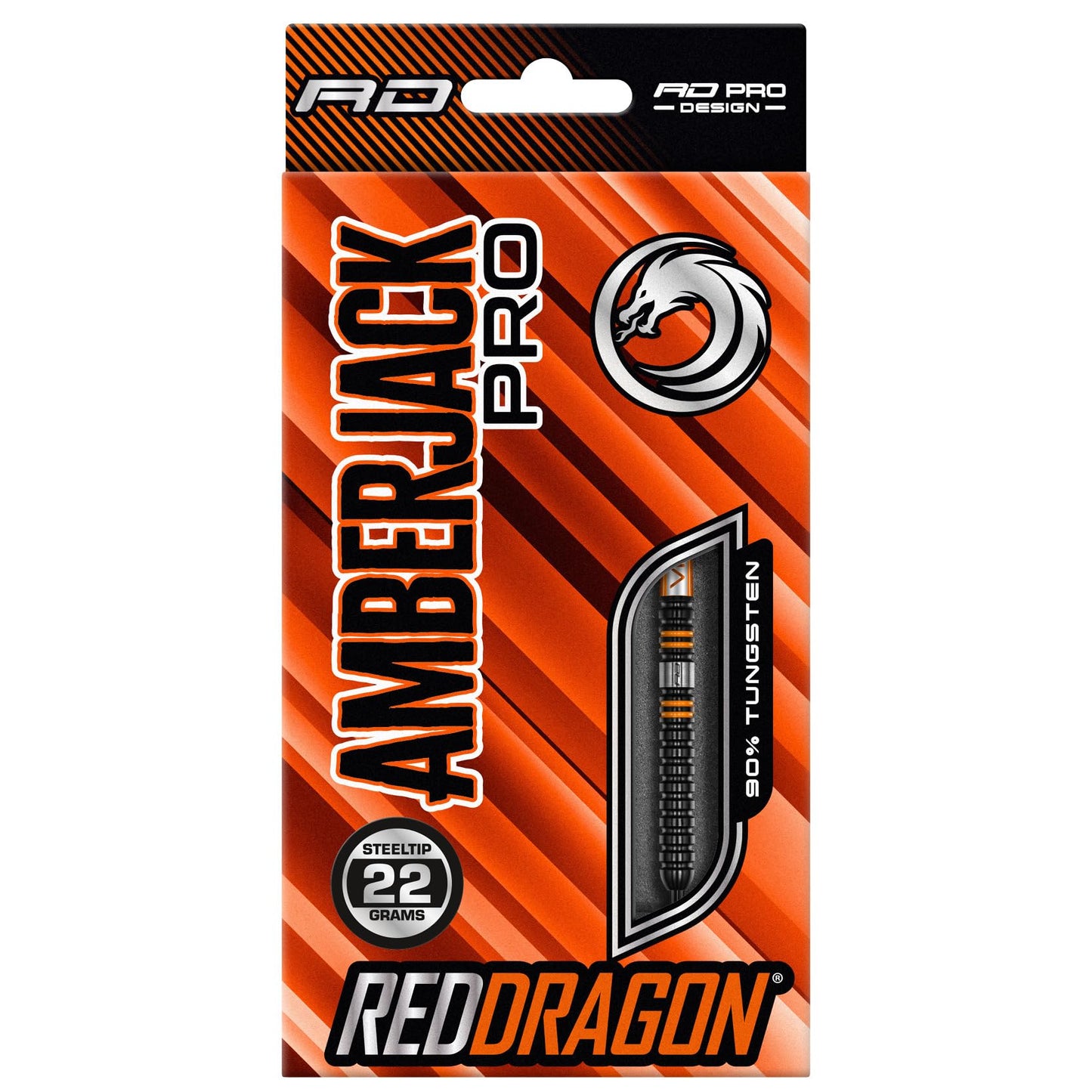 RED DRAGON Amberjack Pro 1 22 Gram Premium Tungsten Darts Set with Flights and Stems
