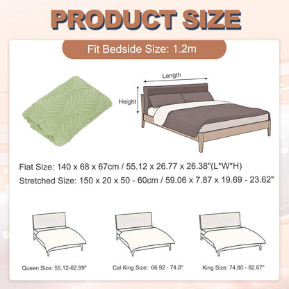 sourcing map Bed Headboard Slipcover, 150cm Jacquard Fabric Stretch Protector Covers, Dustproof Cover for Queen Size Headboard Bedroom Decor, Green