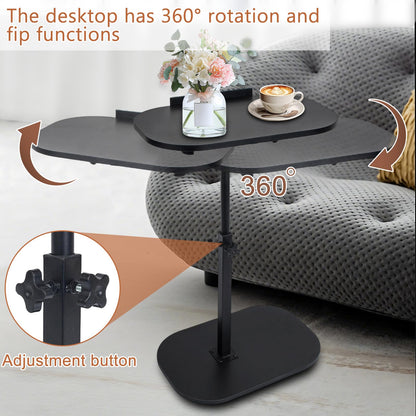 Kiss Me Adjustable Height C-Shape Side Table 360° Swivel Laptop Desk