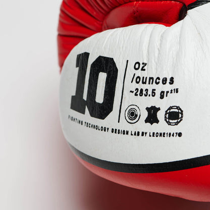 LEONE 1947, Shock Boxing Gloves, Unisex Adult, Red, 12 OZ, GN047