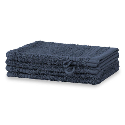 Merana Rome Washcloth Set Absorbent Soft and Lint- Terry Wash Gloves Luxury Quality Heavy Organic Cotton 590 GSM Pacific Blue, 4 x Wash Mitt