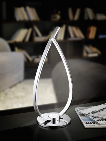 Eglo LED Bedside lamp Roncade, Side Table Light Made of Chrome-Coloured Aluminium and Plastic, Living Room Lighting with Switch