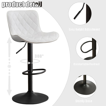 Kidol&Shellder Bar Stools Set of 2 Modern Kitchen Stools, White