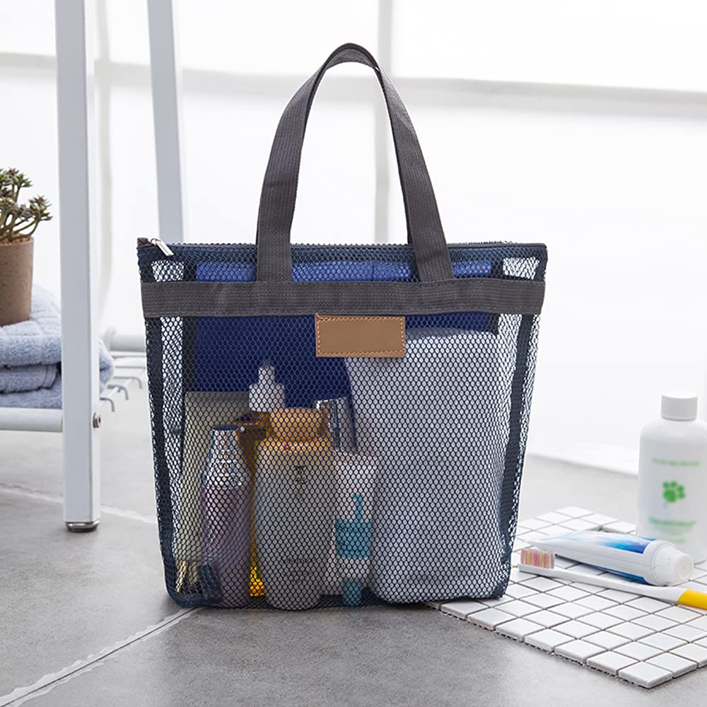 Mesh Shower Caddy Bag, Quick Dry Portable Tote Bag and Inner Pocket, Lightweight Bath Organizer for College Dorm Bathroom, Swimming, Gym, Beach