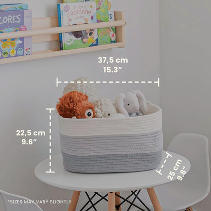 OrganiHaus 3-Pack Cotton Rope Cube Storage Baskets, Decorative Living Room, Bedroom, Closet, Home Organizing bin, Shelf and Table Top Decor