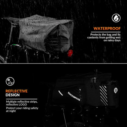 ROCKBROS Bike Pannier Bag Rear Seat Trunk Bag Bicycle Rack Rear Carrier Bag Commuter Shelf Bag Large Capacity Luggage Bag Multifunction with Rain