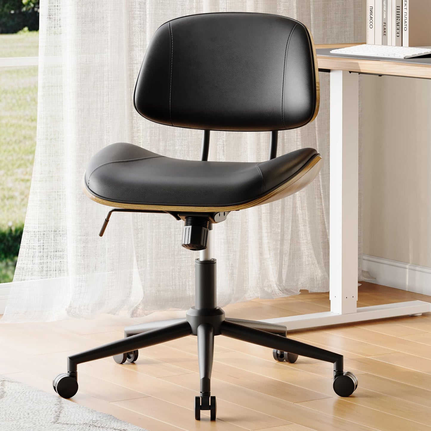 BERYTH Office Chair Comfy Small Ergonomic Office Chair with Wheels Desk Chair Modern Swivel With Adjustable Height Capacity up to 136 kg Study