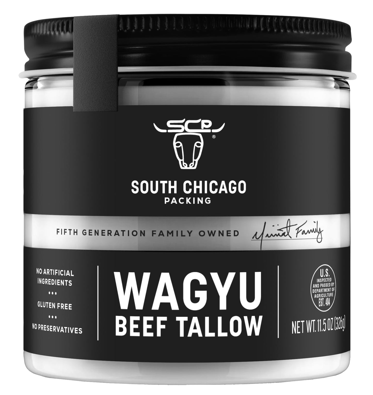 South Chicago Packing Wagyu Beef Tallow, 11 Ounce Jar, Perfect for Searing, Saut?ing, Cooking, Pan Frying, Keto Friendly, Paleo Friendly, Pantry