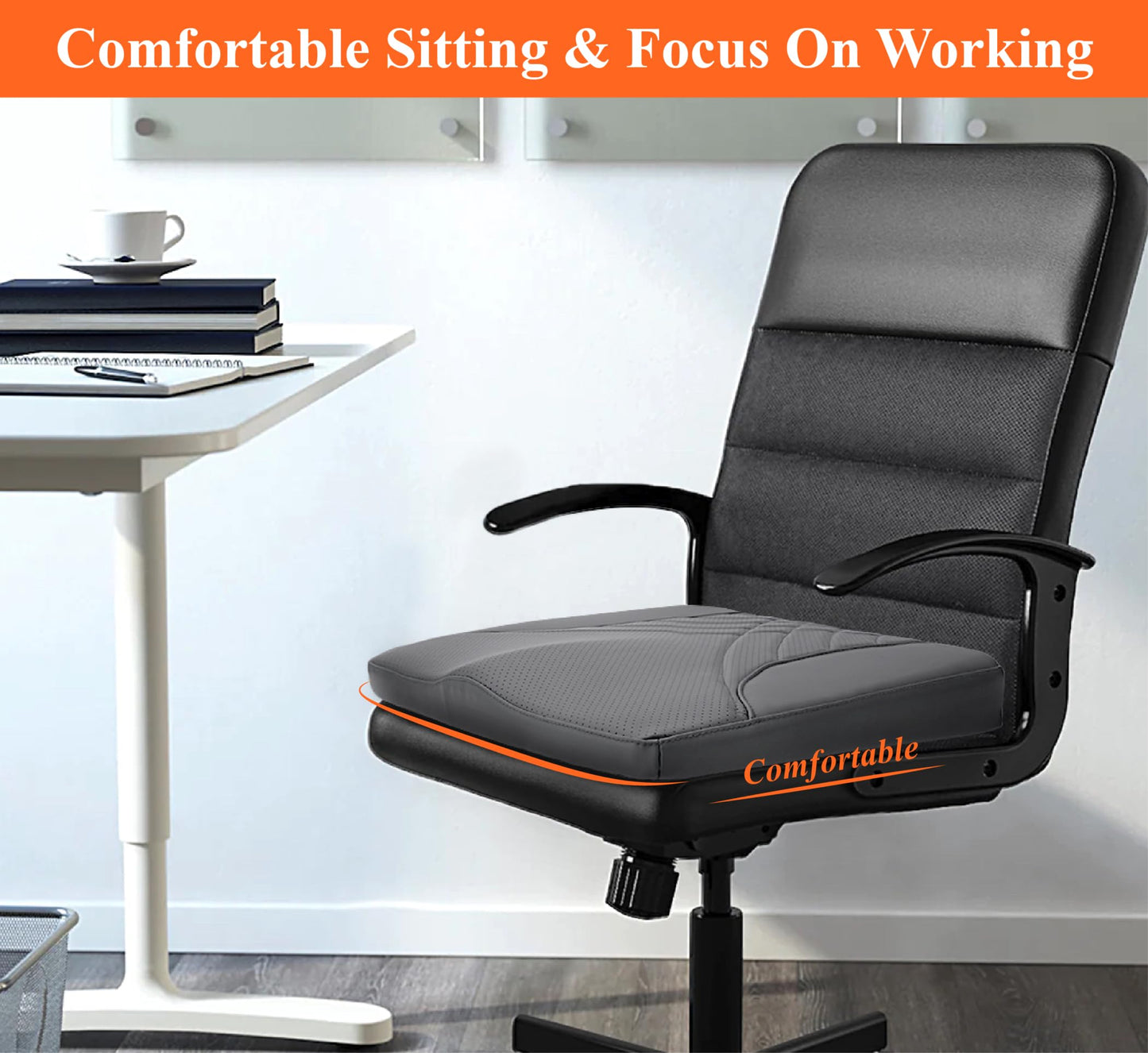 kingphenix Memory Foam Car Seat Cushion for Driving and Office Chair Use