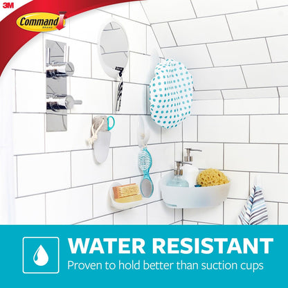 Command Bath Large Hooks, 1 Hook and 2 Water-Resistant Adhesive Strips