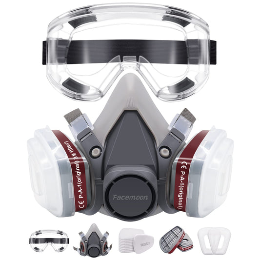 Respirator Mask,Safety Dust Face Cover,Dust Face Cover Paint Face Cover,Gas Mask With Filter,For Paint,Dust And