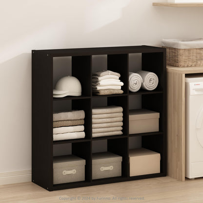 Furinno SIMPLE Cube Storage Organizer, 9-Cube Display Shelf, Open Back Shelving Unit, Storage Shelves, Extra Thick Frame