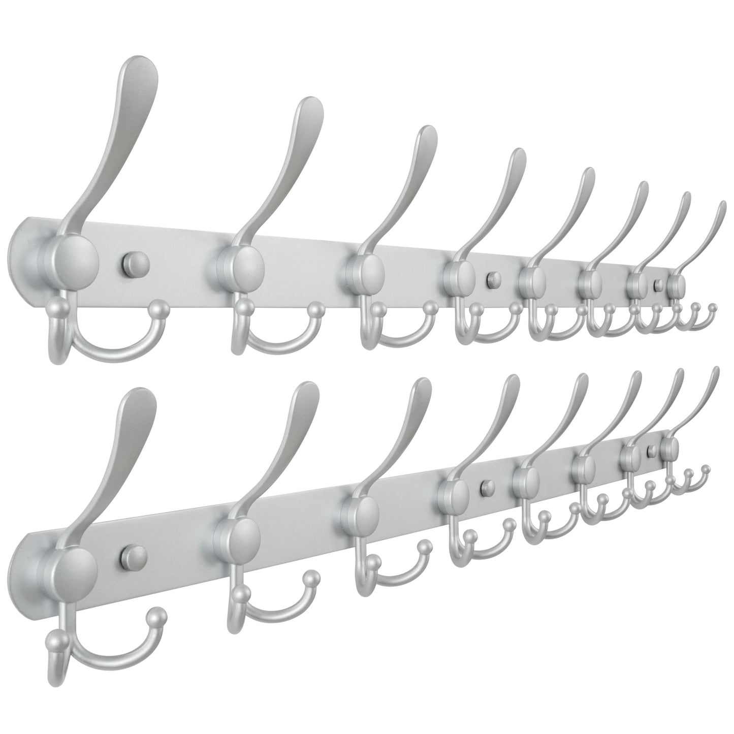 Dseap Coat Rack Wall Mount - 74cm Long 8-Tri-Hooks Heavy Duty Coat Hanger Rail Wall Hooks for Hanging Coats Hats Clothing Clothes Purse Mudroom