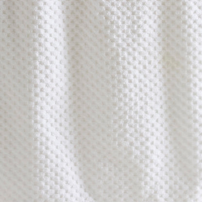 Dreams & Drapes Popcorn Check Bath Sheet White – Extra‑Large Soft Absorbent 100% Cotton Jacquard Check Bathroom Towel, Quick‑Dry