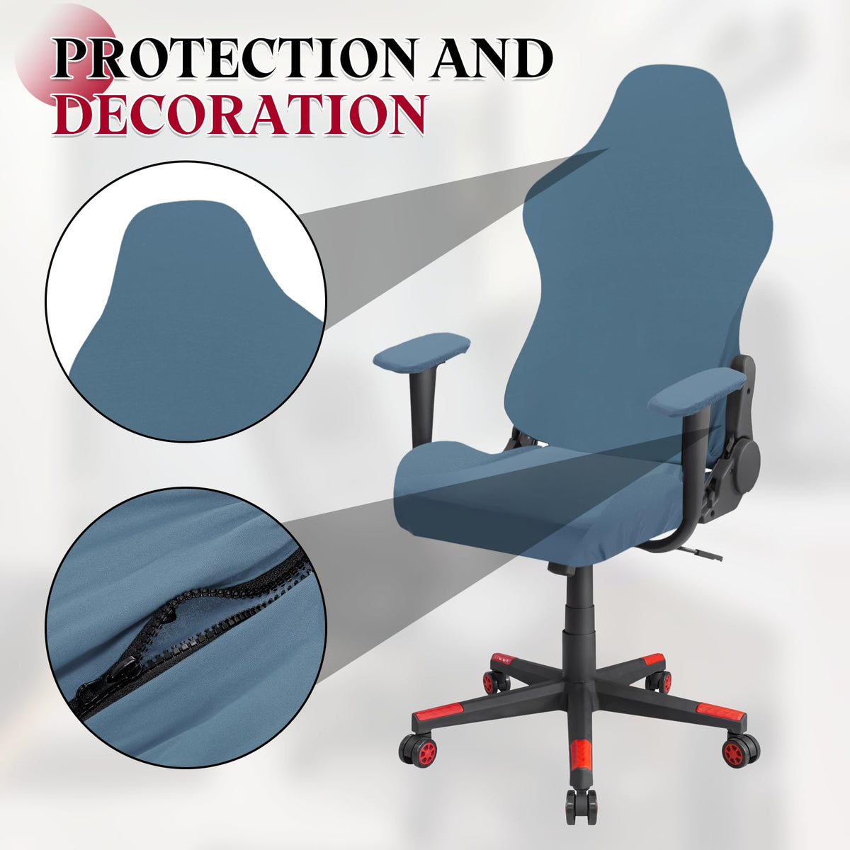 sourcing map Gaming Chair Covers, Stretchable Office Computer Chair Slipcover with Armrest Covers