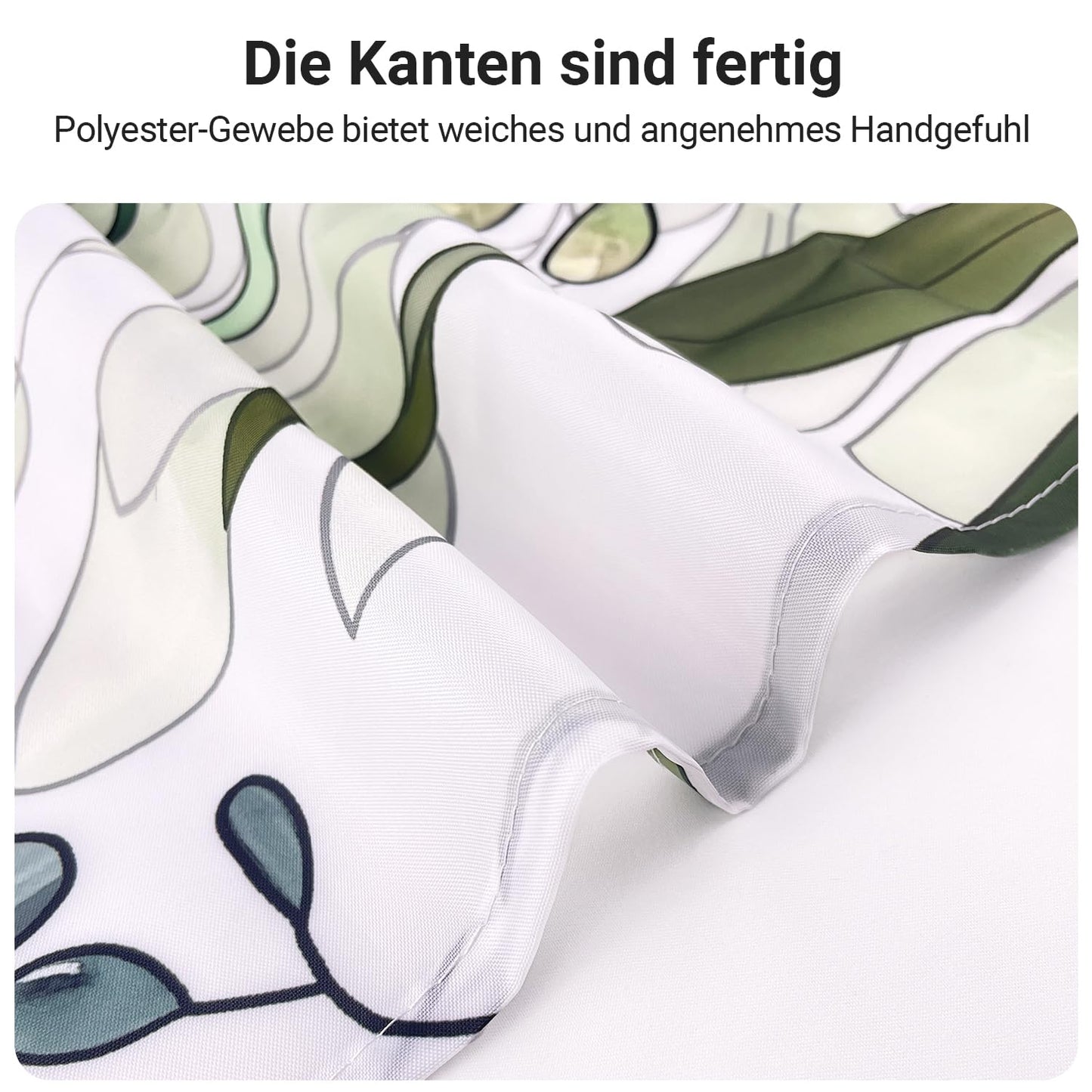 Lerores Shower Curtain, 80 x 200 cm, Green Leaf Pattern, Mildew Resistant, Weighted Hem, Waterproof, Machine Washable, Polyester Fabric