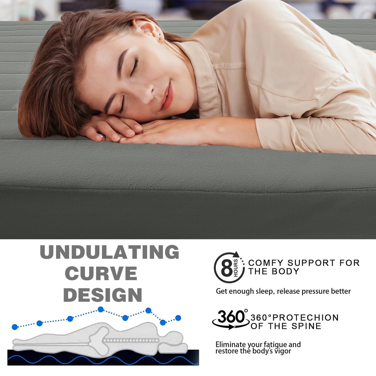 MeMoreCool Roll Up Floor Mattress Single 190x90cm, Dark Gary