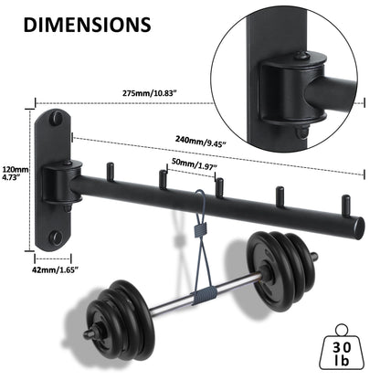 Mooche Clothes Rail Wall Mounted Black 2Pcs, Swivel Rail, 275MM