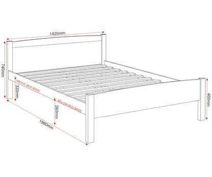 Seconique Amber 4'6" Double Bed in White